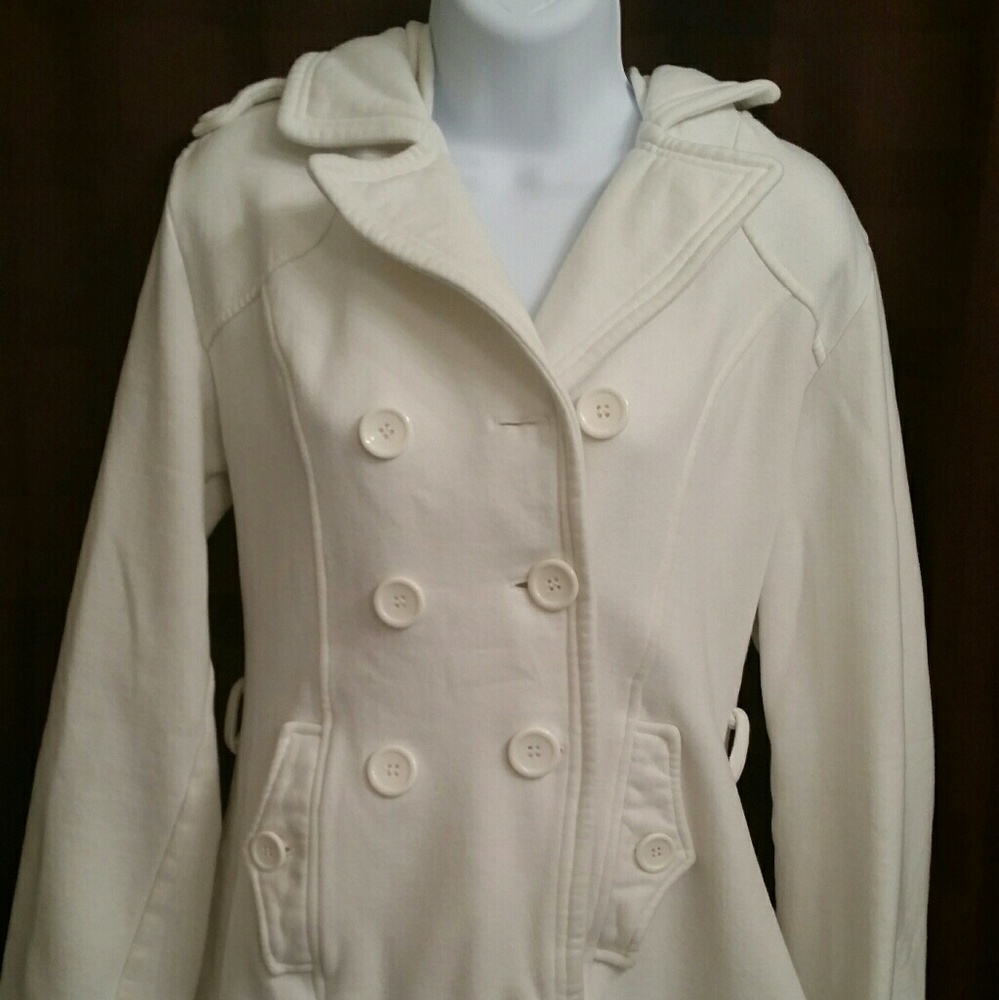 Hot Kiss Womens White  Jacket with Hoodie